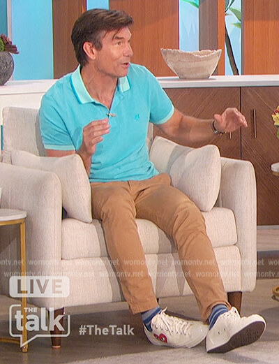 Jerry's white heart print sneakers on The Talk