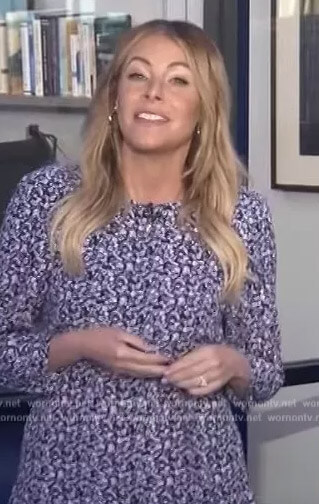 Katie Krause's blue floral print mini dress on Extra