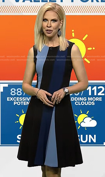 Krystle's blue colorblock dress on Today