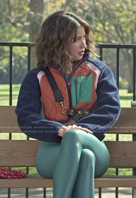 Louise's colorblock fleece jacket on Maggie