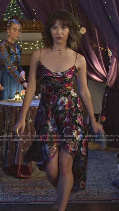 Louise's floral dress at the prom on Maggie