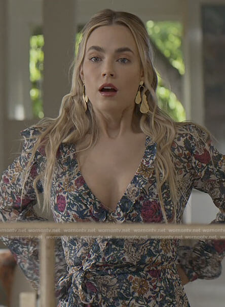 Maggie's floral wrap dress in her vision on Maggie