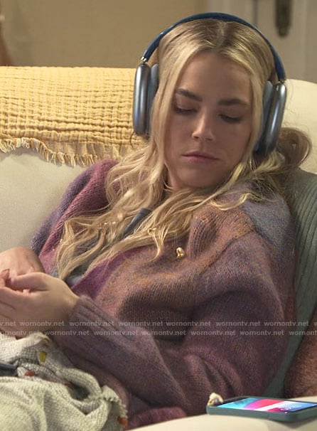 Maggie's pink ombre cardigan on Maggie
