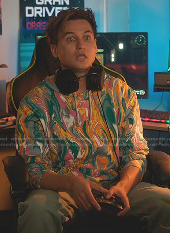 Michael's marble print hoodie on Everythings Trash