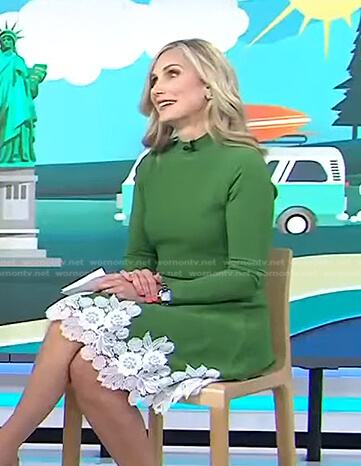 Misty Belles's green lace hem dress on Today
