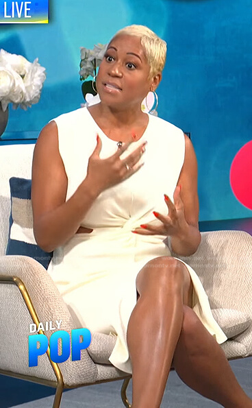Monique's white twist cutout dress on E! News Daily Pop