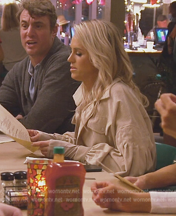 Olivia's corduroy cropped jacket on Southern Charm