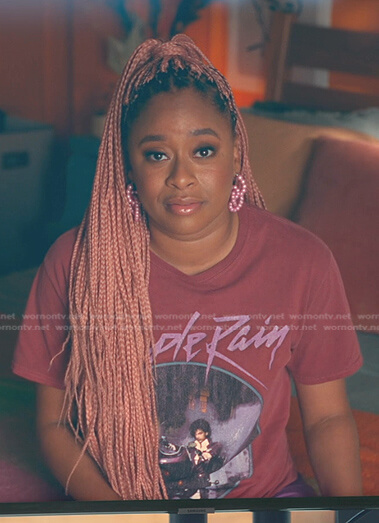 Phoebe's Purple Rain print tee on Everythings Trash