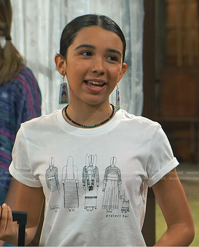 Sam's protect her print tee on Bunkd