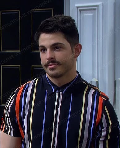 Sonny's multicolor striped shirt on Days of our Lives