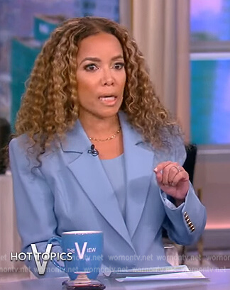 Sunny's blue blazer with button cuffs on The View