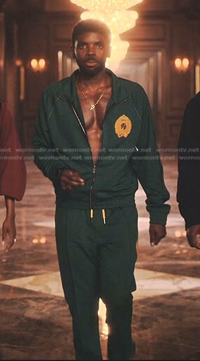 Tom's green track jacket and pants on Tom Swift