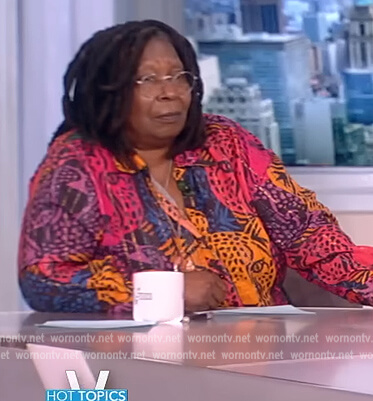 Whoopie's rainbow animal print shirt on The View