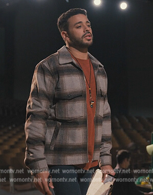 Willy's grey plaid shirt on Only Murders in the Building