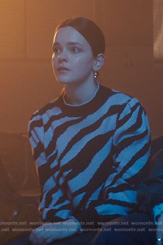 Zoe's lilac zebra stripe sweater on Ms. Marvel
