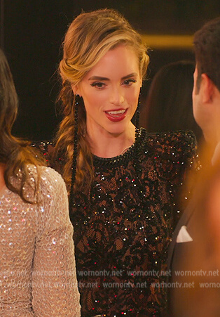 Alexandra's black embellished jumpsuit on Selling the OC
