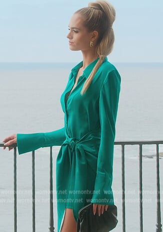 Alexandra's green tie front mini dress on Selling the OC