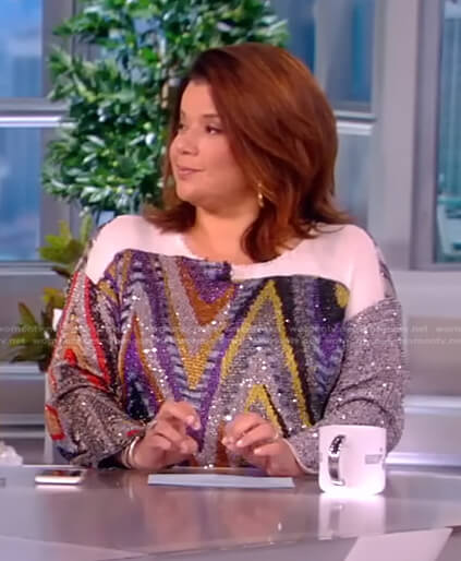 Ana's sequin zig-zag sweater on The View