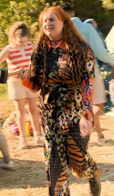 Ashlyn's patchwork print jumpsuit on High School Musical The Musical The Series