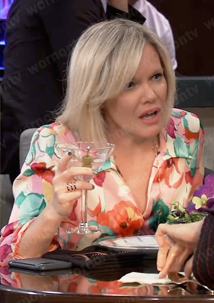 Ava's floral print blouse on General Hospital
