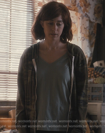 Poppy's camo print hoodie on Only Murders in the Building