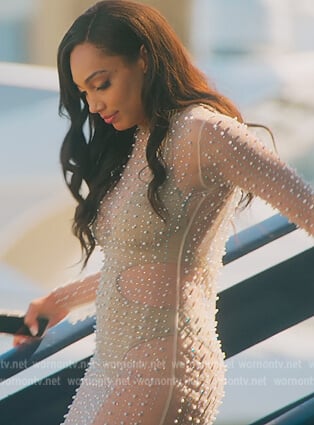 Brandi's sheer pearl embellished dress on Selling the OC