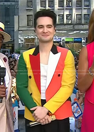 Brendon Urie's colorblock blazer jacket on Today