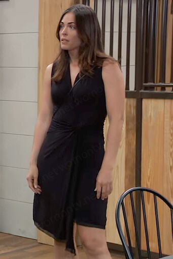 Britt's black twist front dress on General Hospital