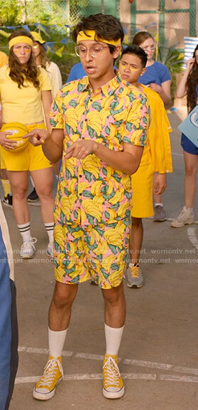 Carlos's banana shirt and shorts on High School Musical The Musical The Series