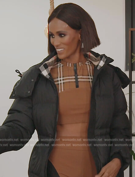 Chanel's panelled check leggings and top  on The Real Housewives of Dubai