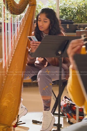 Devi's Plaid shirt and corduroy pants on Never Have I Ever