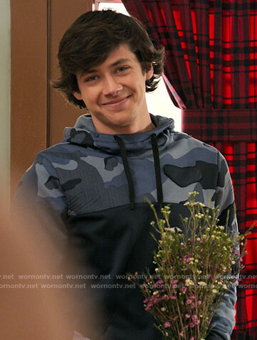 EJ's blue camo hoodie on High School Musical The Musical The Series