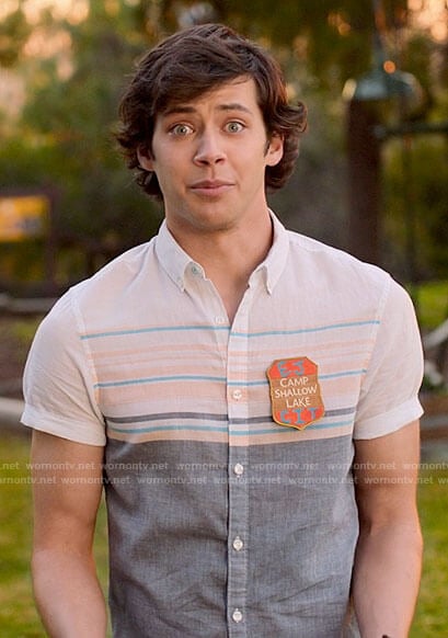EJ's striped button up shirt on High School Musical The Musical The Series