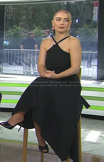 Eve Hewson's black halter midi dress on Today