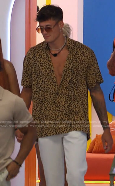 Isaiah's leopard print shirt on Love Island USA