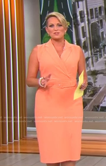 Jamie Yuccas's orange belted dress on CBS Mornings