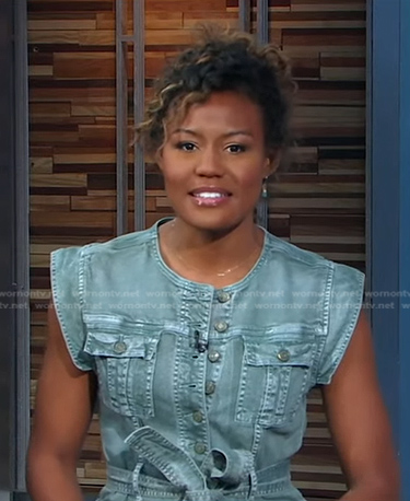 Janai's sleeveless denim jumpsuit on Good Morning America