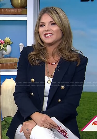 Jenna's navy double breasted blazer on Today