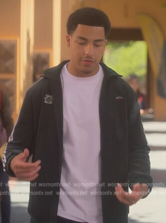 Junior's green corduroy track jacket on Grown-ish