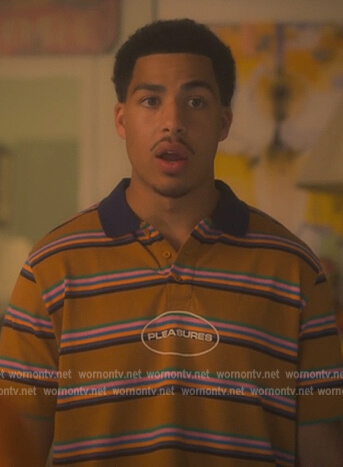 Junior's striped polo shirt on Grown-ish