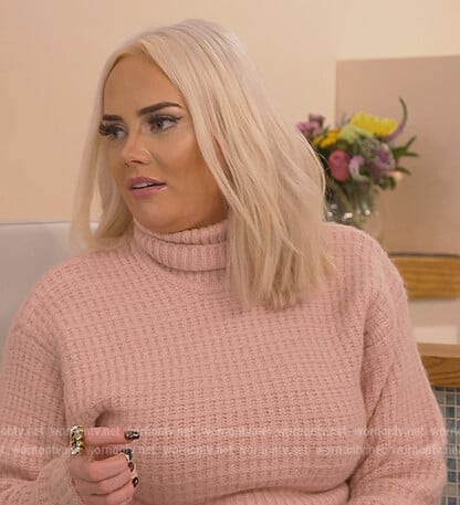 Kathryn's pink turtleneck sweater and pants on Southern Charm