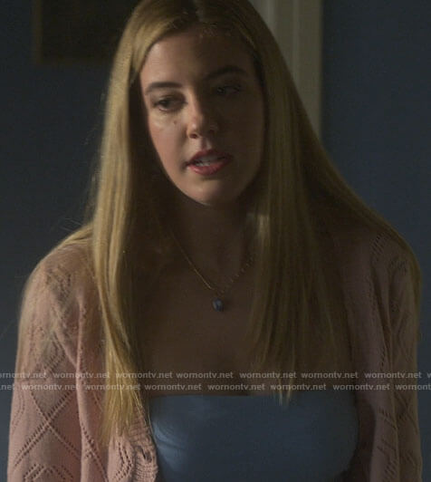 Faran's pink heart cardigan on Pretty Little Liars Original Sin