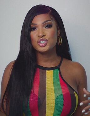 Lesa's rainbow mesh swimsuit on The Real Housewives of Dubai