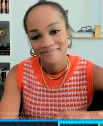 Rachel's tweed checked tank and skirt on Extra