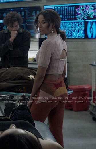 Maria's lilac knit crop top and sun pants on Roswell New Mexico