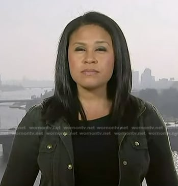 Meagan's dark green utility jacket on Today