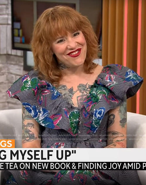 Michelle Tea's grey floral dress on CBS Mornings