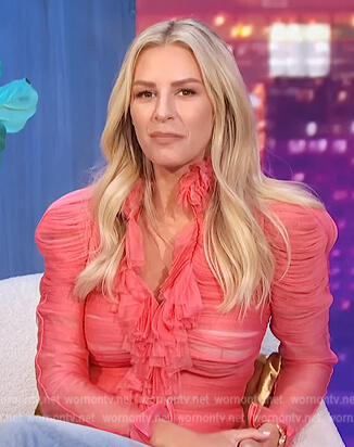 Morgan's coral tulle ruffle top on E! News Nightly Pop