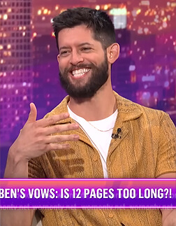 Hunter's mustard textured shirt on E! News Nightly Pop