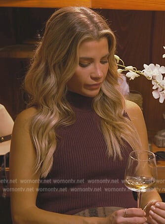 Naomie's burgundy ribbed top on Southern Charm